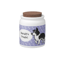 Cartoon Border Collie Candy Dishes