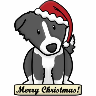 Cartoon Border Collie Christmas Ornament Photo Sculptures by MenagerieMayhem
