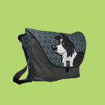 Cartoon Border Collie Commuter Bags