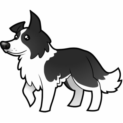 Cartoon Border Collie Cut Outs 