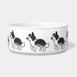 Cartoon Border Collie Dog Water Bowls
