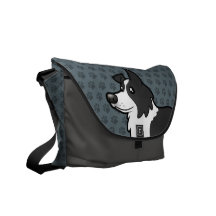 Cartoon Border Collie Commuter Bags