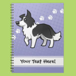 Cartoon Border Collie Spiral Note Book