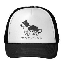 Cartoon Border Collie Trucker Hat
