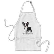 Cartoon Boston Terrier Apron