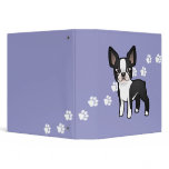 Cartoon Boston Terrier binders