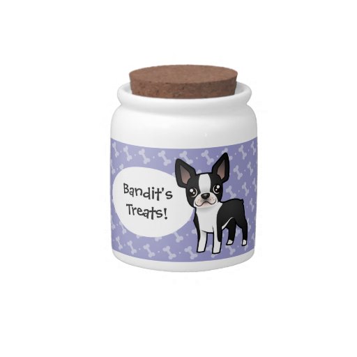 Cartoon Boston Terrier Candy Dishes