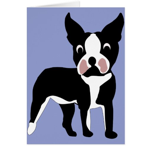 Cartoon Boston Terrier Card | Zazzle