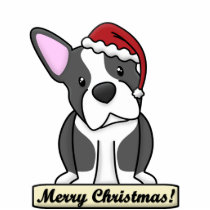 Cartoon Boston Terrier Christmas Ornament photo sculptures by MenagerieMayhem Cartoon Boston Terrier Christmas Ornament photo sculptures