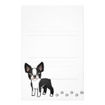 Cartoon Boston Terrier Custom Stationery