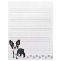 Cartoon Boston Terrier Personalized Letterhead