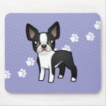 Cartoon Boston Terrier mousepads
