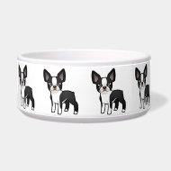 Cartoon Boston Terrier petbowl