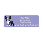 Cartoon Boston Terrier Return Address Label