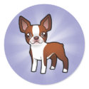 Cartoon Boston Terrier sticker