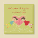Cartoon Boy and Girl in Love Save-the-Date / Gift magnets