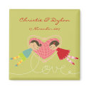 Cartoon Boy and Girl in Love Save-the-Date / Gift magnets