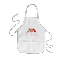 Cartoon Boy and Girl in Love Sweet Valentine Apron by fat_fa_tin Cartoon Boy and Girl in Love Sweet Valentine Apron
