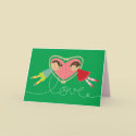 Cartoon Boy and Girl in Love Sweet Valentine Card