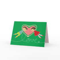 Cartoon Boy and Girl in Love Sweet Valentine Card