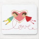 Cartoon Boy and Girl in Love Valentine Mousepad Cartoon Boy and Girl in Love Valentine Mousepad