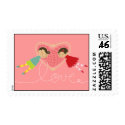 Cartoon Boy and Girl in Love Valentine Postage postage