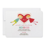 Cartoon Boy Girl Love Heart Couples Wedding Shower Custom Invitation