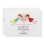 Cartoon Boy Girl Love Heart Couples Wedding Shower Invites