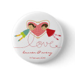 Cartoon Boy Hearts Girl Cute Valentine Gift Button Cartoon Boy Hearts Girl Cute Valentine Gift Button