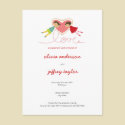 Cartoon Boy Hearts Girl Love Invitation Postcard