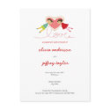Cartoon Boy Hearts Girl Love Invitation Postcard