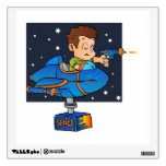 Cartoon Boy in imaginary Rocket Wall Sticker