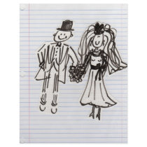 Cartoon Bride and Groom Letterhead