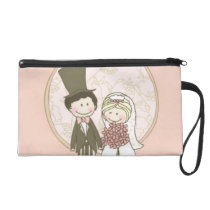 Cartoon  Bride and Groom bagettes bags