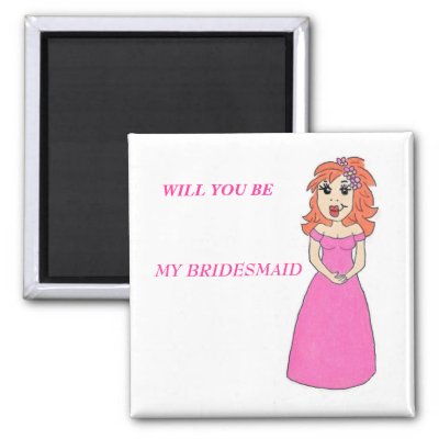 Cartoon Bridesmaid Magnet