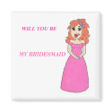 Cartoon Bridesmaid Magnet by Derora Cartoon Bridesmaid Magnet
