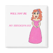 Cartoon Bridesmaid Magnet