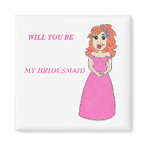 Cartoon Bridesmaid Magnet