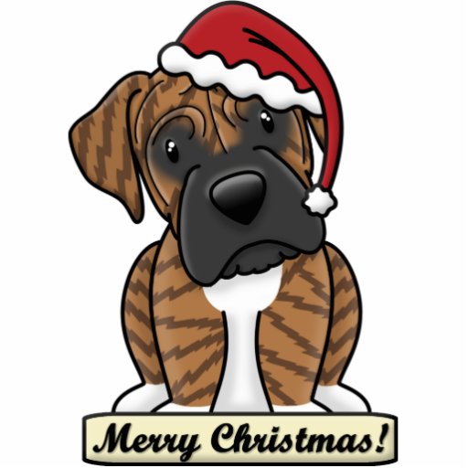 Cartoon Brindle Boxer Christmas Ornament | Zazzle