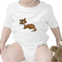 Cartoon Brown Alley Cat Tee Shirt