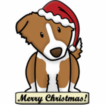 Cartoon Brown Border Collie Christmas Ornament photo sculptures