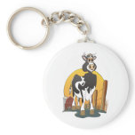 Cartoon Bull Holstein Barn Keychains