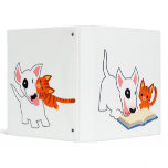 Cartoon Bull Terrier and Cat Double Act  Binder