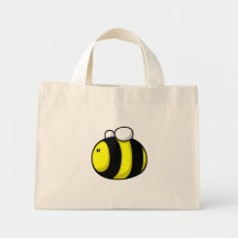 Cartoon Bumble Bee Tote Bags