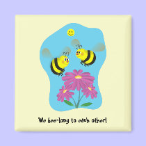 Cartoon Bumble Bees magnets