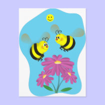 Cartoon Bumble Bees postcards