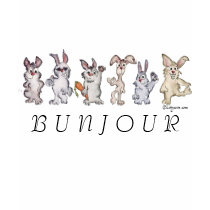 Cartoon Bunny Rabbits Bunjour T-shirt by zooogle Cartoon Bunny Rabbits Bunjour T-shirt