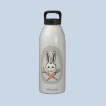 Cartoon Bunny Skull and Crossbones Bottle water bottles