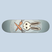 Cartoon Bunny Skull and Crossbones skateboards