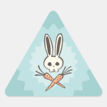 Cartoon Bunny Skull and Crossbones Stickers